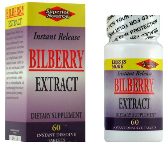 Bilberry Extract (No Shot, Quick Release, 100 Instant Dissolve Mini Tabs) Superior Source
