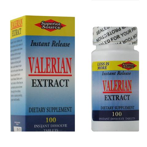 Valerian Extract (No Shot, Quick Release, 100 Instant Dissolve Mini Tabs) Superior Source
