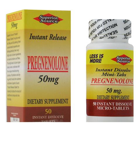 Instant Release Pregnenolone 50 mg (No Shot, Quick Release, 50 Instant Dissolve Mini Tabs) Superior Source