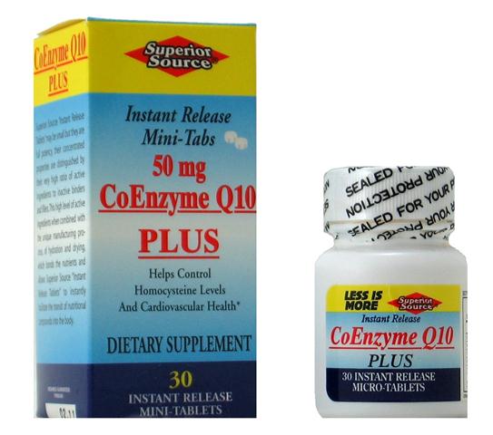 CoEnzyme Q-10 Plus 50 mg (No Shot, Quick Release, 30 Instant Dissolve Mini Tabs) Superior Source