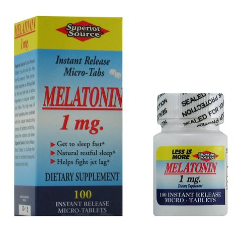 Melatonin 1 mg w/ Camomile (No Shot, Quick Release, 100 Instant Dissolve Mini Tabs) Superior Source