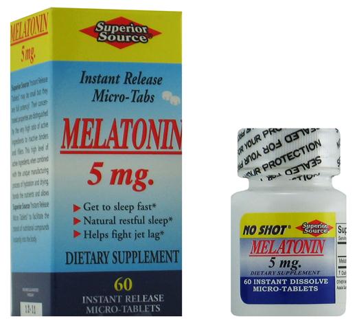 Melatonin 5 mg w/ Camomile (No Shot, Quick Release, 60 Instant Dissolve Mini Tabs) Superior Source