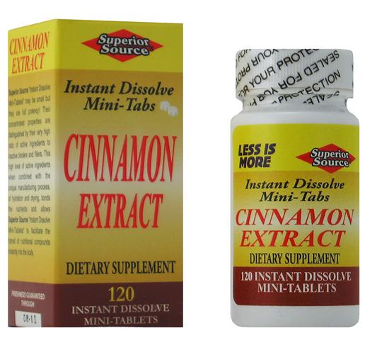 Cinnamon Extract (10:1) 150 mg. (No Shot, Quick Release, 120 Instant Dissolve Mini Tabs) Superior Source