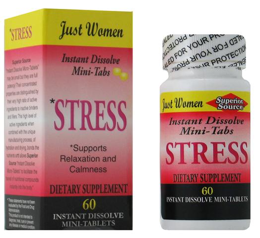 Just Women - Stress (No Shot, Quick Release, 60 Instant Dissolve Mini Tabs) Superior Source