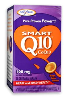 SMART Q10 - CoQ10 100 mg (Orange Créme 30 chew tabs) Enzymatic Therapy