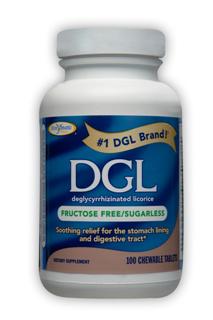 DGL-FF (Fructose Free and Sugarless 100 chew tabs) Enzymatic Therapy