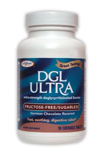 DGL ULTRA (Fructose Free-Sugarless German Chocolate 90 chew tabs) Enzymatic Therapy