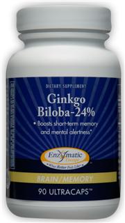 Ginkgo Biloba 24% (90 Ultracaps) Enzymatic Therapy