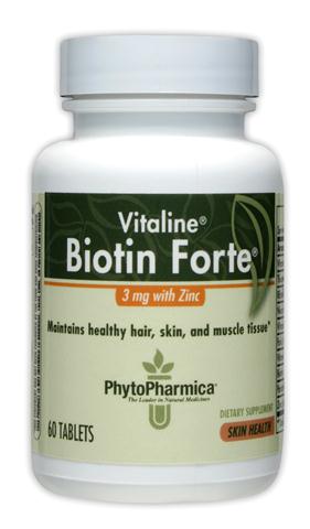PhytoPharmica Biotin Forte 3mg with Zinc (60 tabs) Enzymatic Therapy