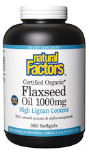 Organic Flax Seed Oil 1000 mg (360 capsules) Natural Factors