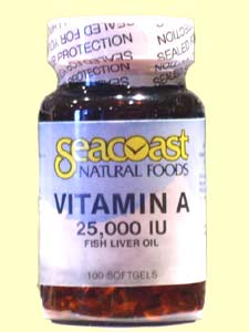 Vitamin A 25,000 IU Fish Liver Oil (100 caps) Seacoast Vitamins
