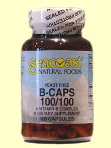 Vitamin B Complex 100mg Yeast-Free (100 Caps) Seacoast Vitamins