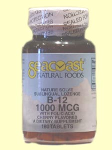 B12 Sublingual 1000mcg (180 Tabs) Seacoast Vitamins