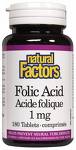Folic Acid 1mg (90 Tabs) Natural Factors