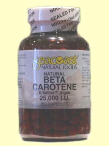Beta Carotene, Natural 25,000 IU (250 Caps) Seacoast Vitamins