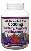 Vitamin C 500mg Fruit Chews, Berry (90 Tabs) Natural Factors