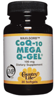 MAXI-SORB™ CoQ10 MEGA Q-GEL® (60 caps) Country Life