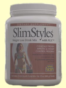 SlimStyles PGX Drink Mix, Chocolate 1 lb 12 oz Natural Factors