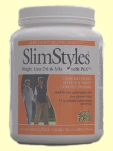SlimStyles PGX Drink Mix, Mango/Peach 1 lb 12 oz Natural Factors