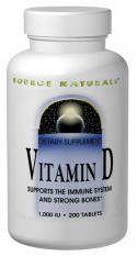 Vitamin D3 1000 IU (200 Tabs) Source Naturals